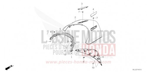 OBERE MITTLERE HINTERE ABDECKUNG GL1800BDR de 2024